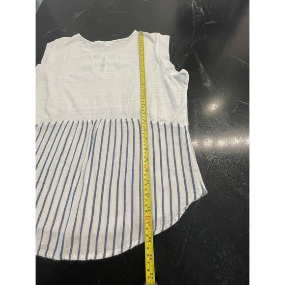 Skies are Blue sleeveless navy and white stripe tank top LG - Picture 5 of 7